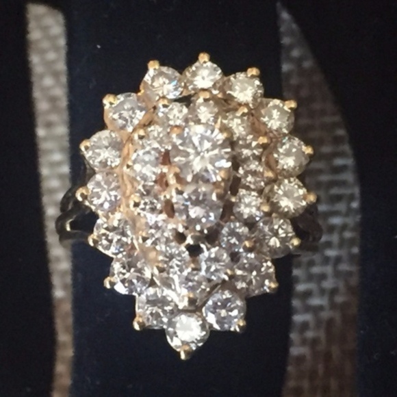 ODI Jewelry - 14K 32 Diamond Dinner Ring 2 TCW Beautiful